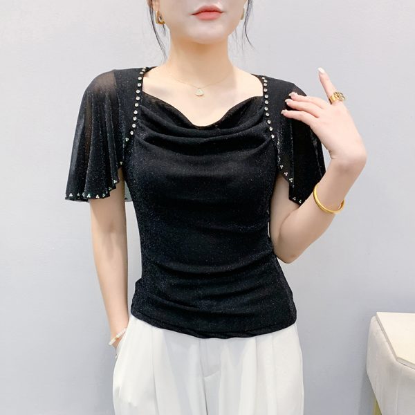 Sunscreen rhinestone shawl gauze small shirt for women